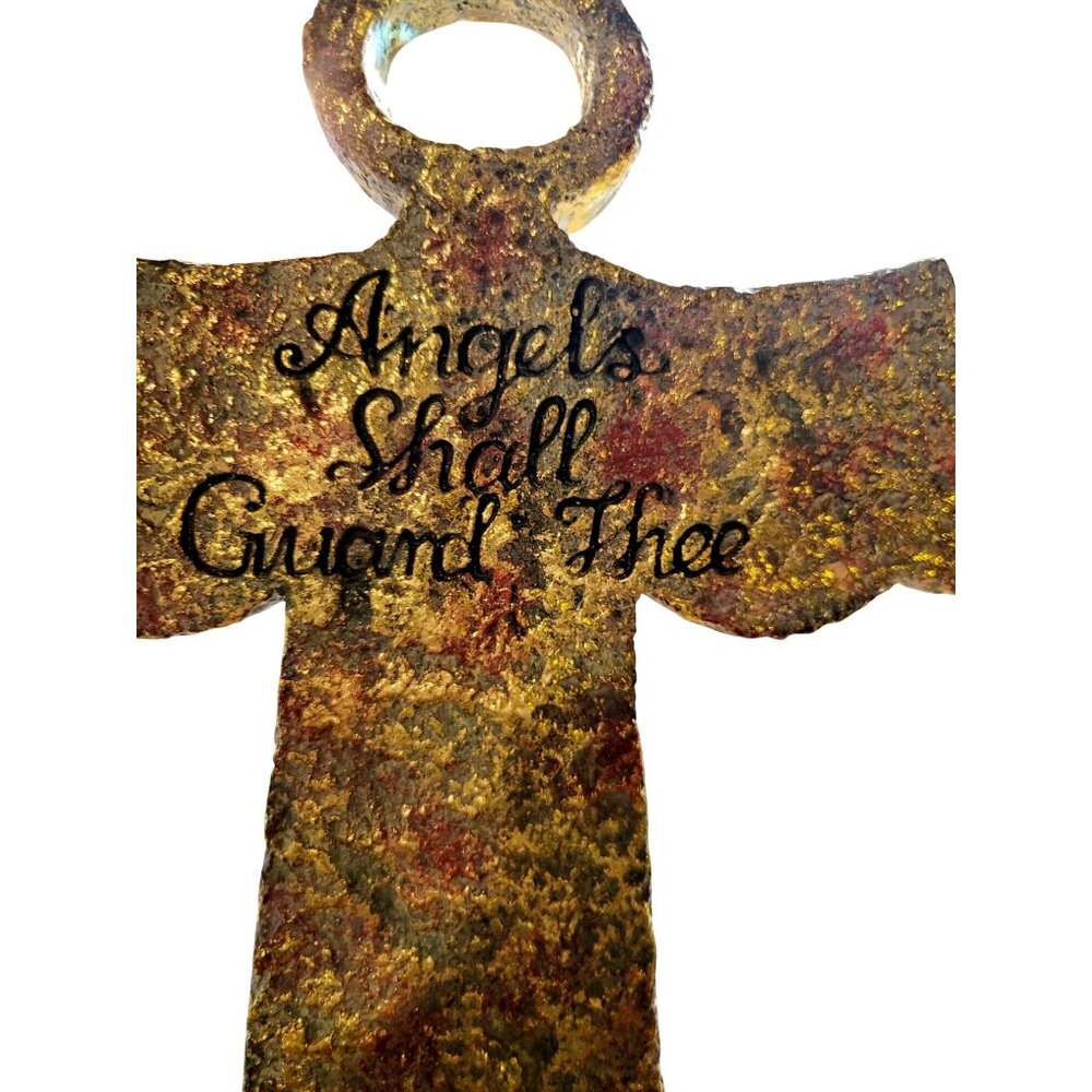 Angels Shall Guard Thee Rustic Wall Hanging Angel Cross 14.5" Tall - Picture 3 of 9